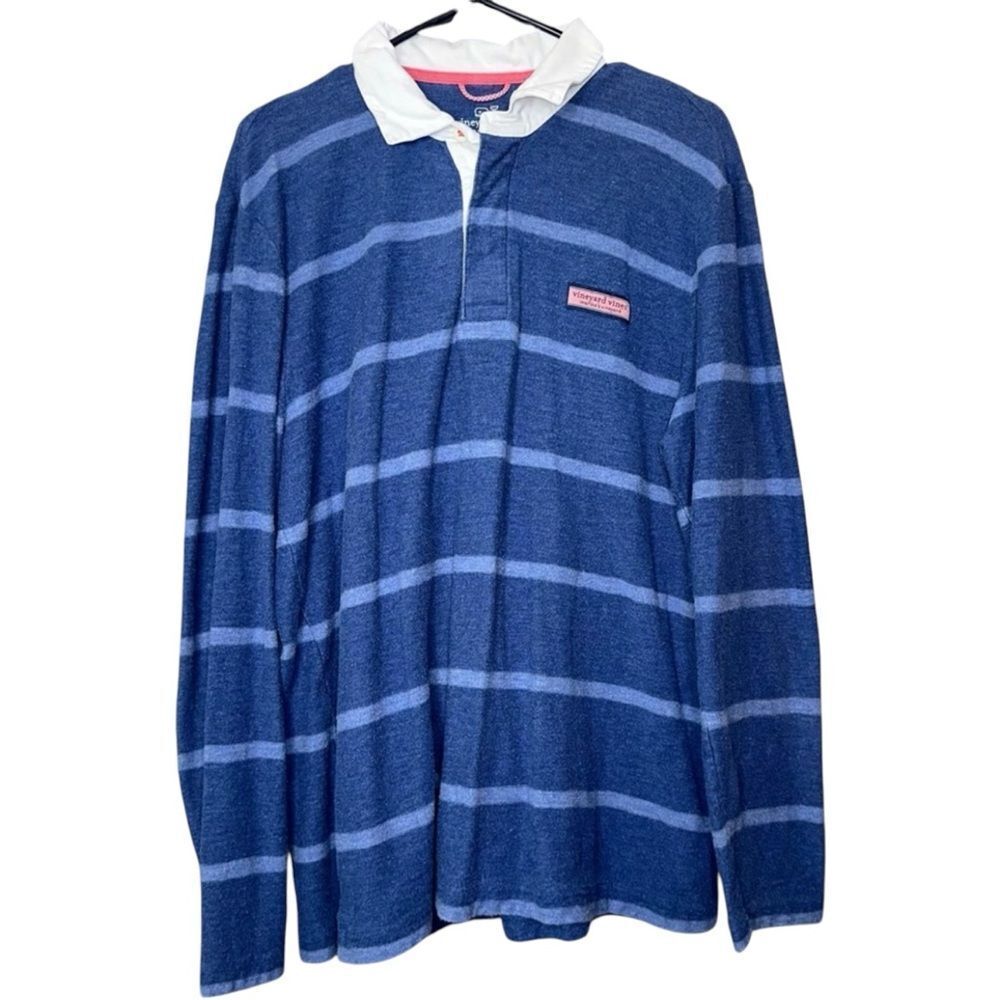 Vineyard‎ Vines Blue Striped V-Neck Sweater